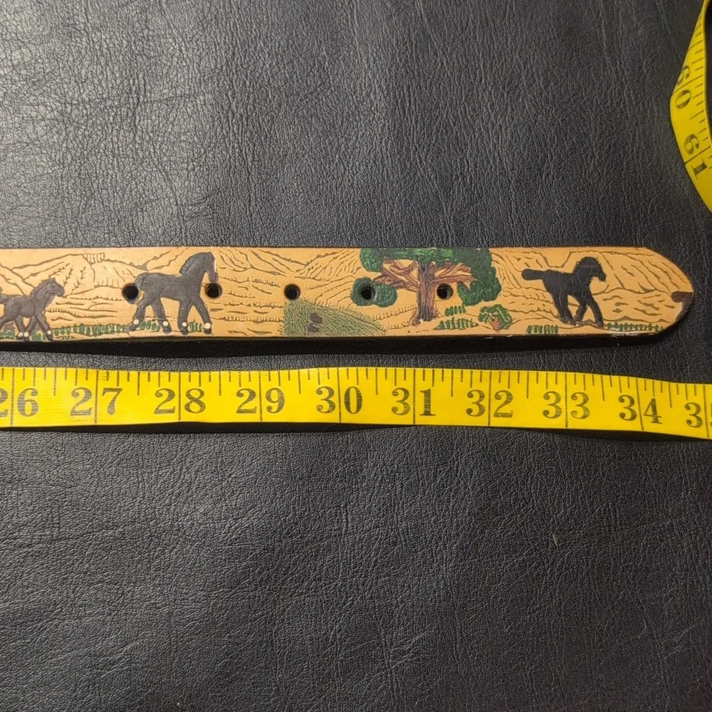 VINTAGE Nocona Tooled Leather Belt